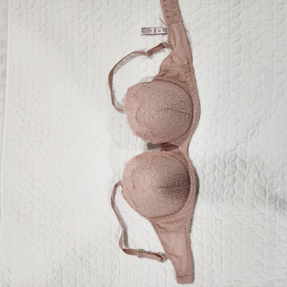 Pink Full Coverage Bra with Molded Cups